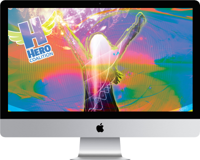 Hero Coalition Brand being displayed on a workstation monitor